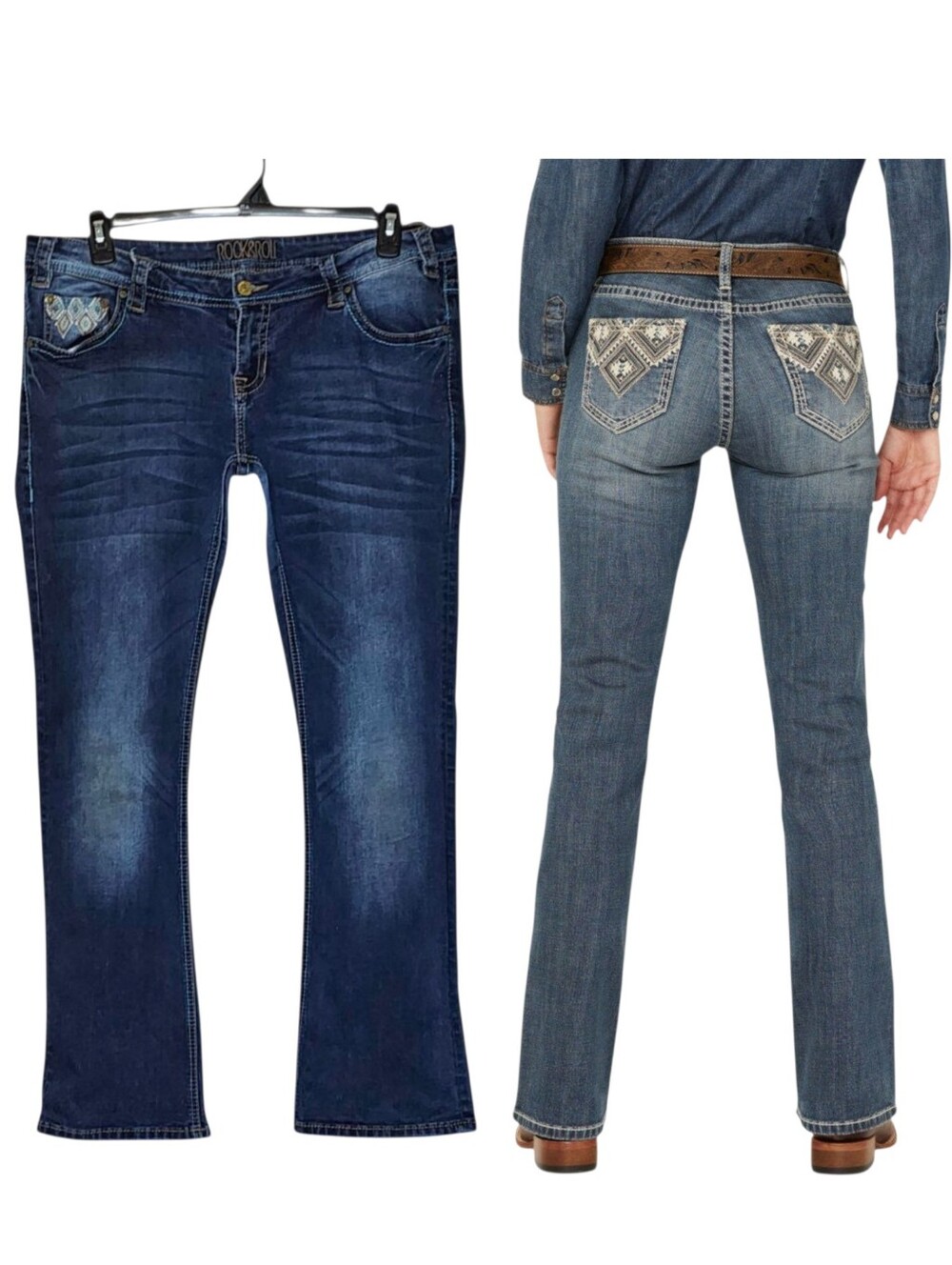 Rock & Roll Rival Low Rise Bootcut Jeans - 36x32